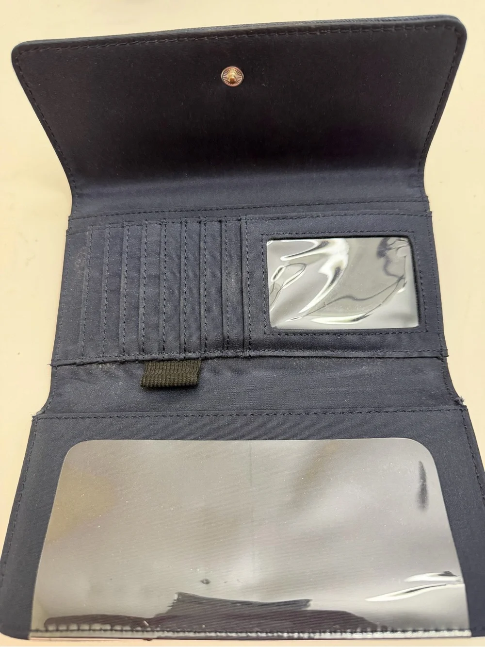 Tommy Hilfiger Navy Wallet with Red and White Center Stripe
